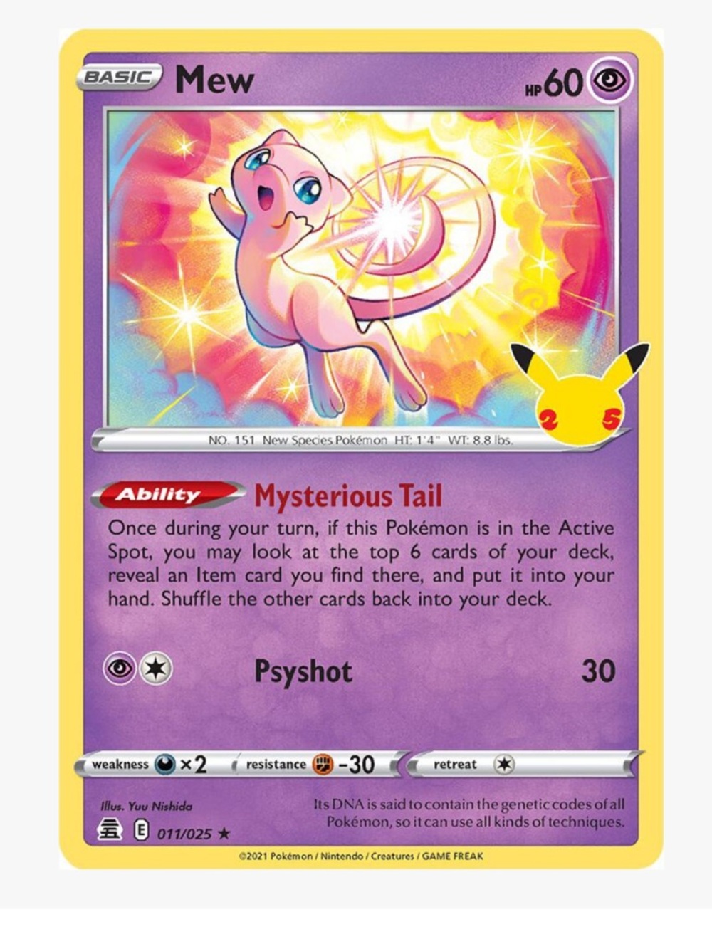 Pokemon Mew Trading Card - Celebrations